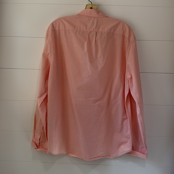J. Crew Secret Wash Warm Pink Cotton Poplin Button Down Dress Shirt Size Large - Picture 6 of 10